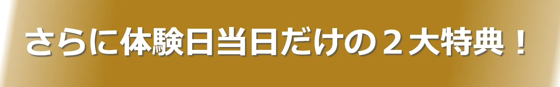 さらに体験日当日だけの２大特典！